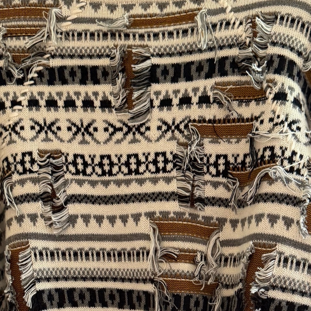 NWOT Pilcro Collared Zip Up Novelty Sweater - Picture 7 of 11